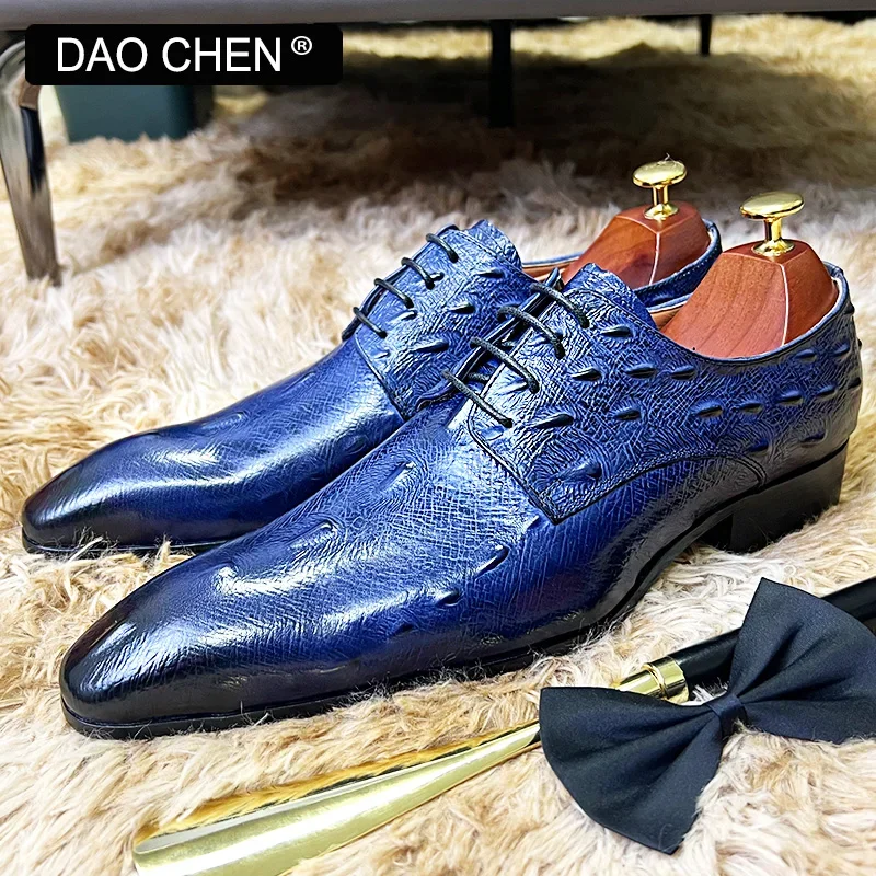 ITALIAN MEN LEATHER SHOES BLUE BLACK CROCODILE SHOES LACE UP LUXURY MEN DRESS SHOES OFFICE WEDDING OXFORDS SHOES FOR MEN