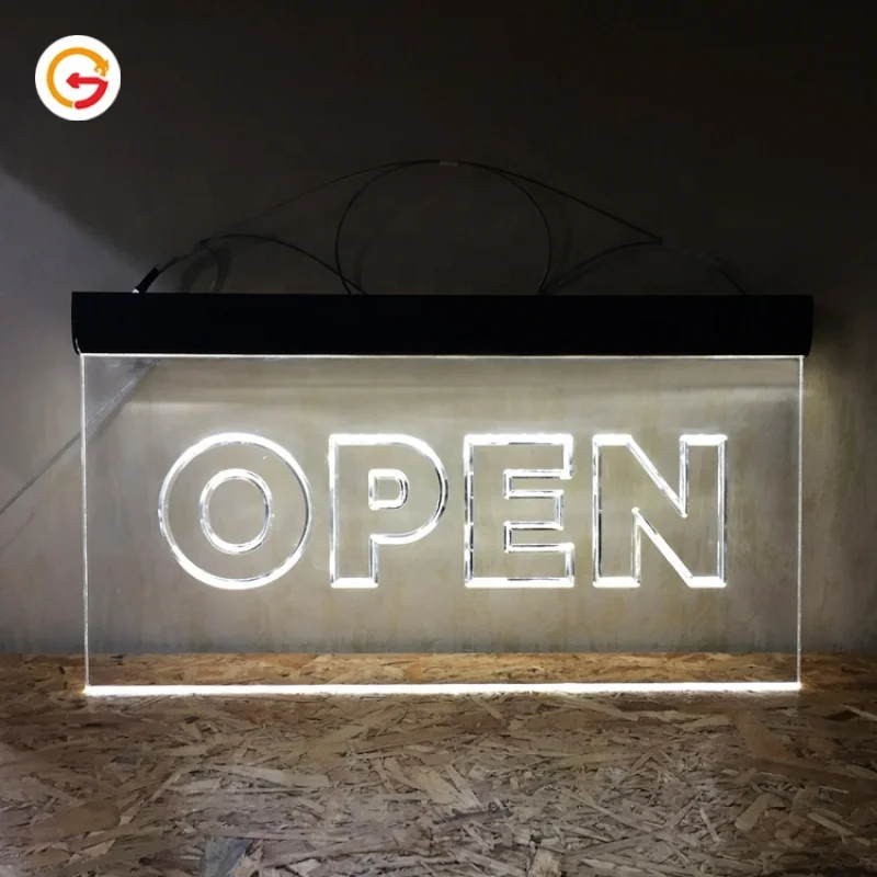 (customized)JAGUARSIGN CustomLit Acrylic Led Signage Hanging Illuminated Open Sign Side Light Shop