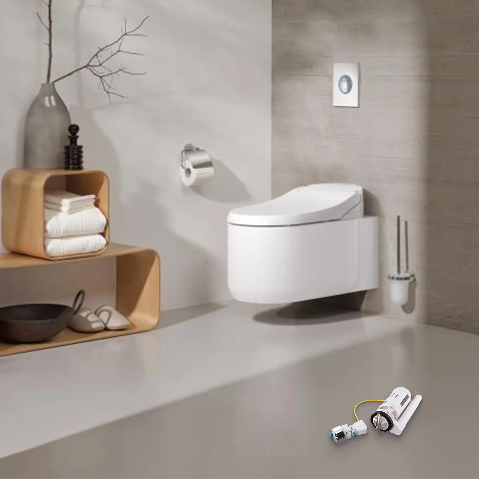 

Запасной клапан для унитаза, совместимый с сливными отверстиями 6,5-7,5 см, регулируемая переливная труба, регулируемый уровень воды