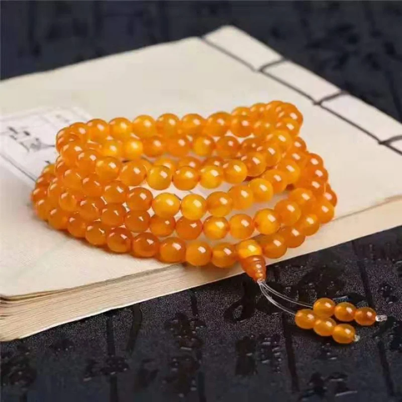 In Stock Gold Nail Mountain Turtle Bracelet round Beads108Piece8-10mmMountain Tortoise Shell Cultural Artifact Prayer Beads Brac