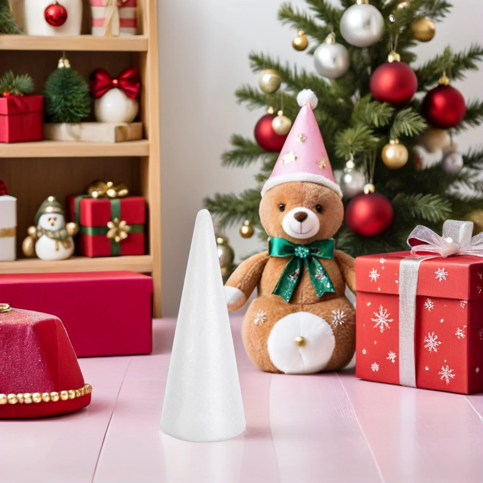 

Large Foam Cone 60Cm White for DIY Crafts Floral Arrangements Decorations Holiday Events Essential Foam Round Cone Craft