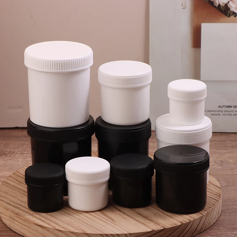 30-1000ml White/Black Plastic Jar Mask Jar Cream Jar Food Storage Tank Cosmetic Empty Container Makeup Box