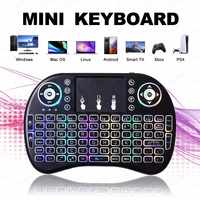 2.4G Mini Wireless Keyboard 3 Color Backlit I8 English  Air Mouse Touchpad Remote Control For Laptop TV BOX USB Receiver