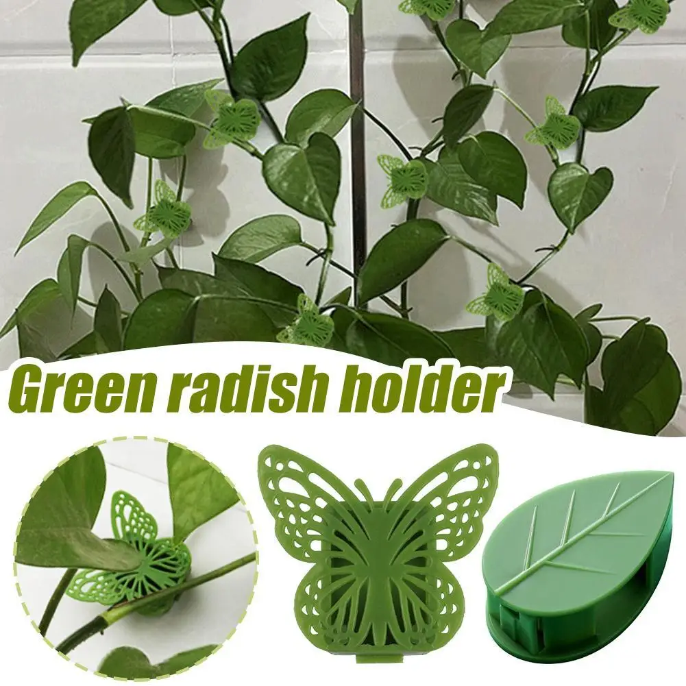 10Pcs Invisible Plant Climbing Wall Fixture Clips Plastic Rattan Vine Bracket Fixed Buckle Leaf Clips Traction Holder Garden
