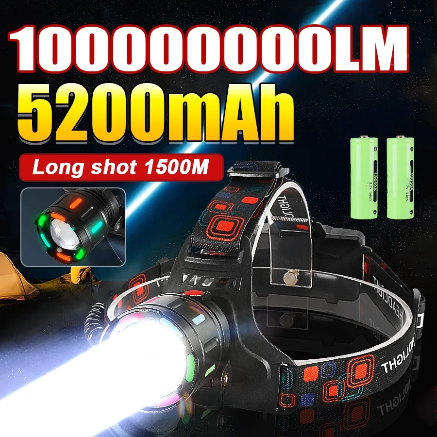 

Самый мощный перезаряжаемый налобный фонарь с флуоресцентным светодиодом, налобный фонарь для кемпинга, охоты, походов, передний фонарь