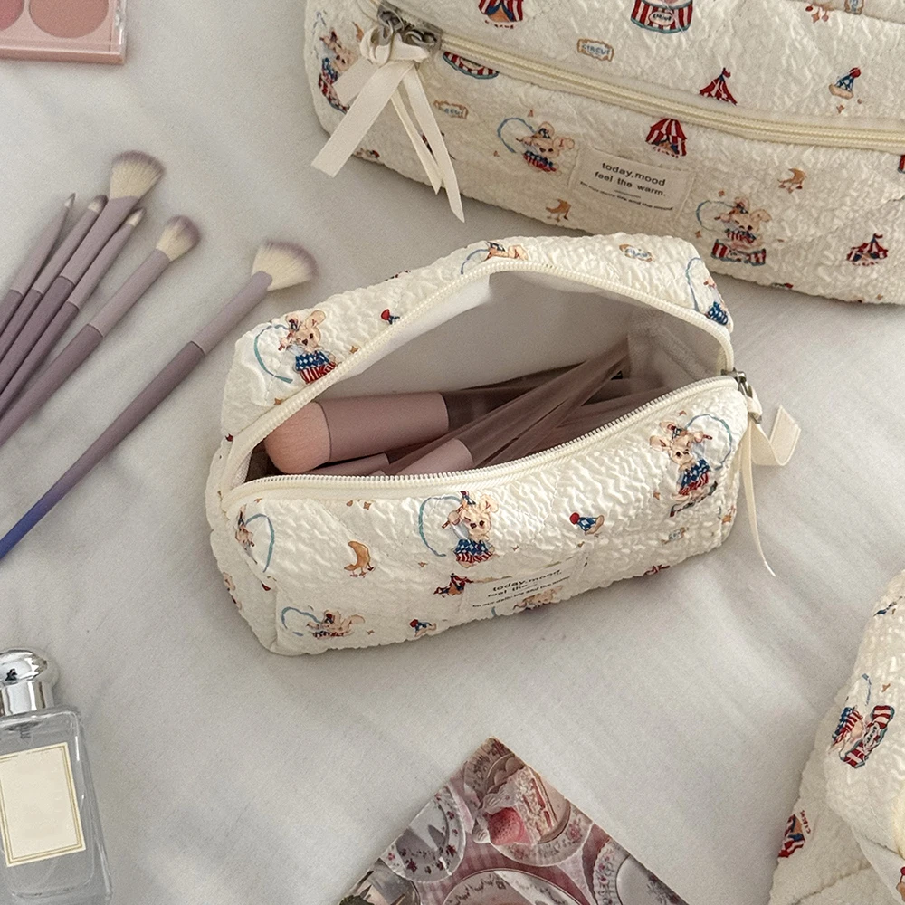 Mode Neue Cartoon Kaninchen Mädchen Make-Up Tasche Tote Kosmetische Veranstalter Stepp Beutel Handtasche Damen Kawaii Zipper Lagerung Tasche – Detail 3