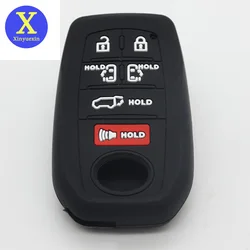 Xinyuexin 6 Button Silicone Car Key Case Cover Remote Protector Holder Shell Fob for Toyota Sienna Key 2021-2022 Car Accessories