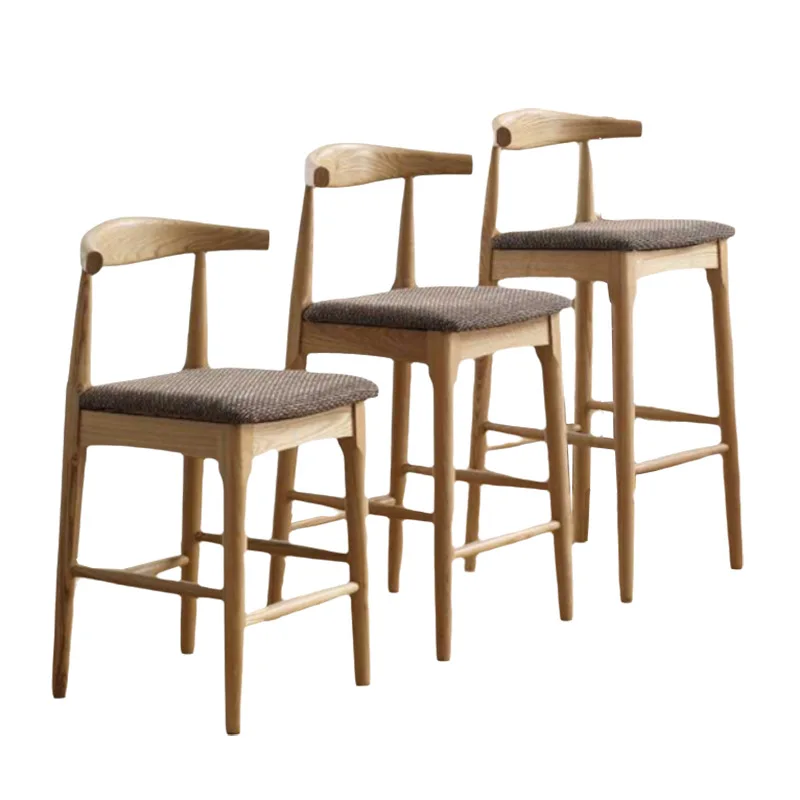 Sgabello da bar ad isola in stile giapponese personalizzabile, seggiolone moderno e semplice con schienale per la casa