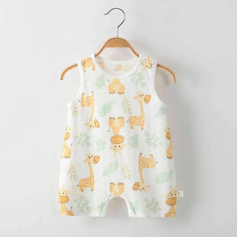 رومبير صيفي للأطفال الرضع ملابس 6M-2Y بدون أكمام #4