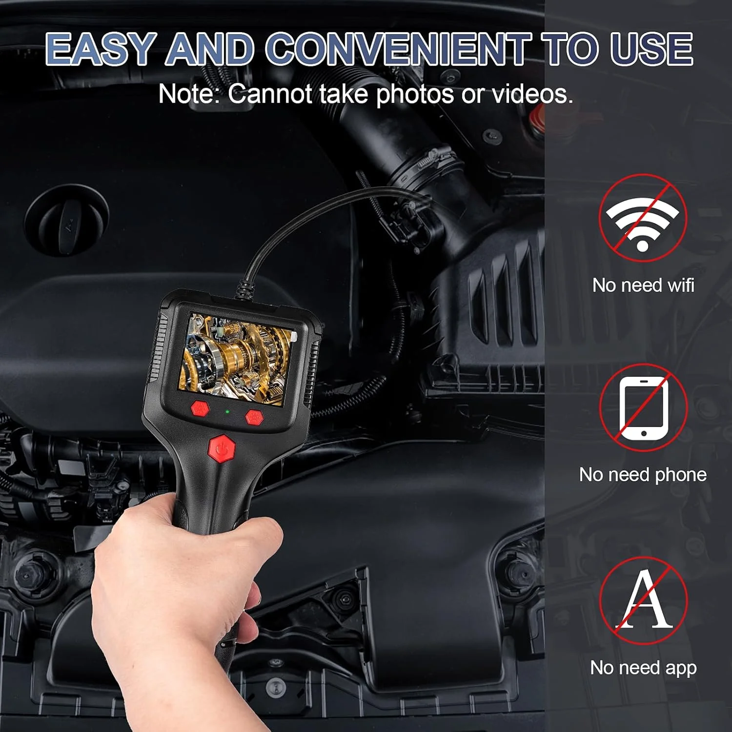 8mm 2.4in 1080P Inspectiecamera Automotive Piping Endoscoop Borescope Afvoer Kanaal Inspectiecamera Industriële apparatuur