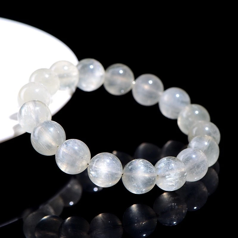 Natural Mineral Round , White Loose Bead Bracelet, Fashionable And Versatile