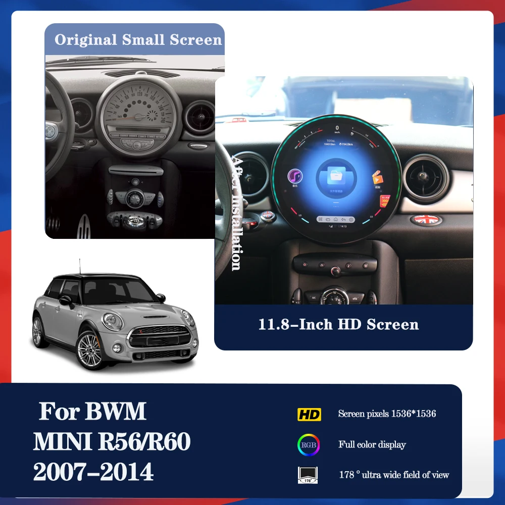 For BMW Mini Cooper R56 R60 2007-2014 OLD TO NEW Auto Carplay Car GPS Navigation Stereo Multimedia Player 360