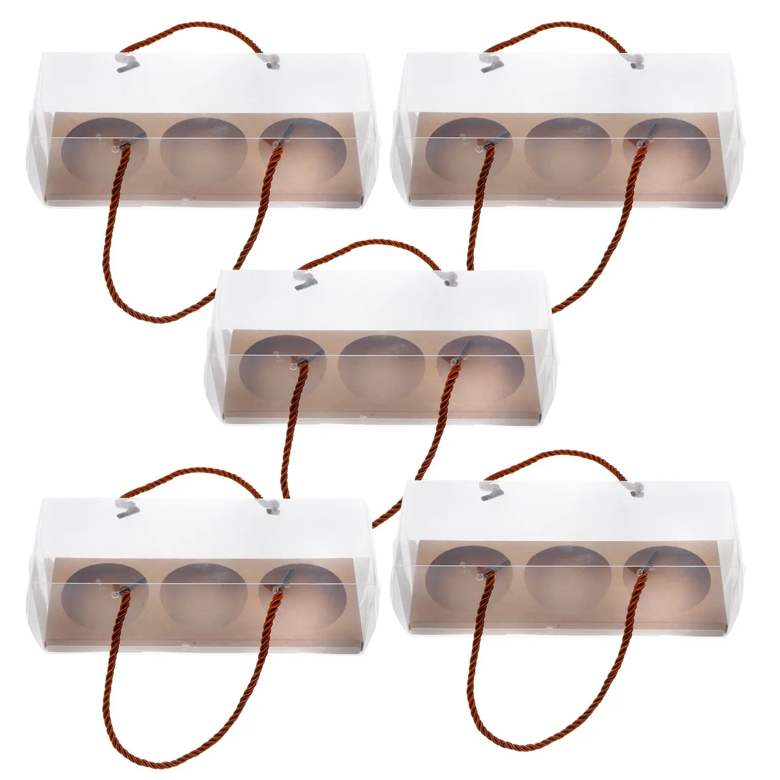 

10 Pcs Egg Yolk Packaging Boxes Clear PET Transparent Cake Bakery Dessert Pastry Containers 3 Pieces H held Suitable For