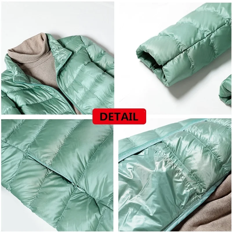 15 สีหญิง SLIM FIT สั้นแบบพกพา Windproof PUFFER JACKET ผู้หญิงใหม่ฤดูใบไม้ร่วงฤดูหนาว Packable ULTRA LIGHT น้ําหนัก Down Coat