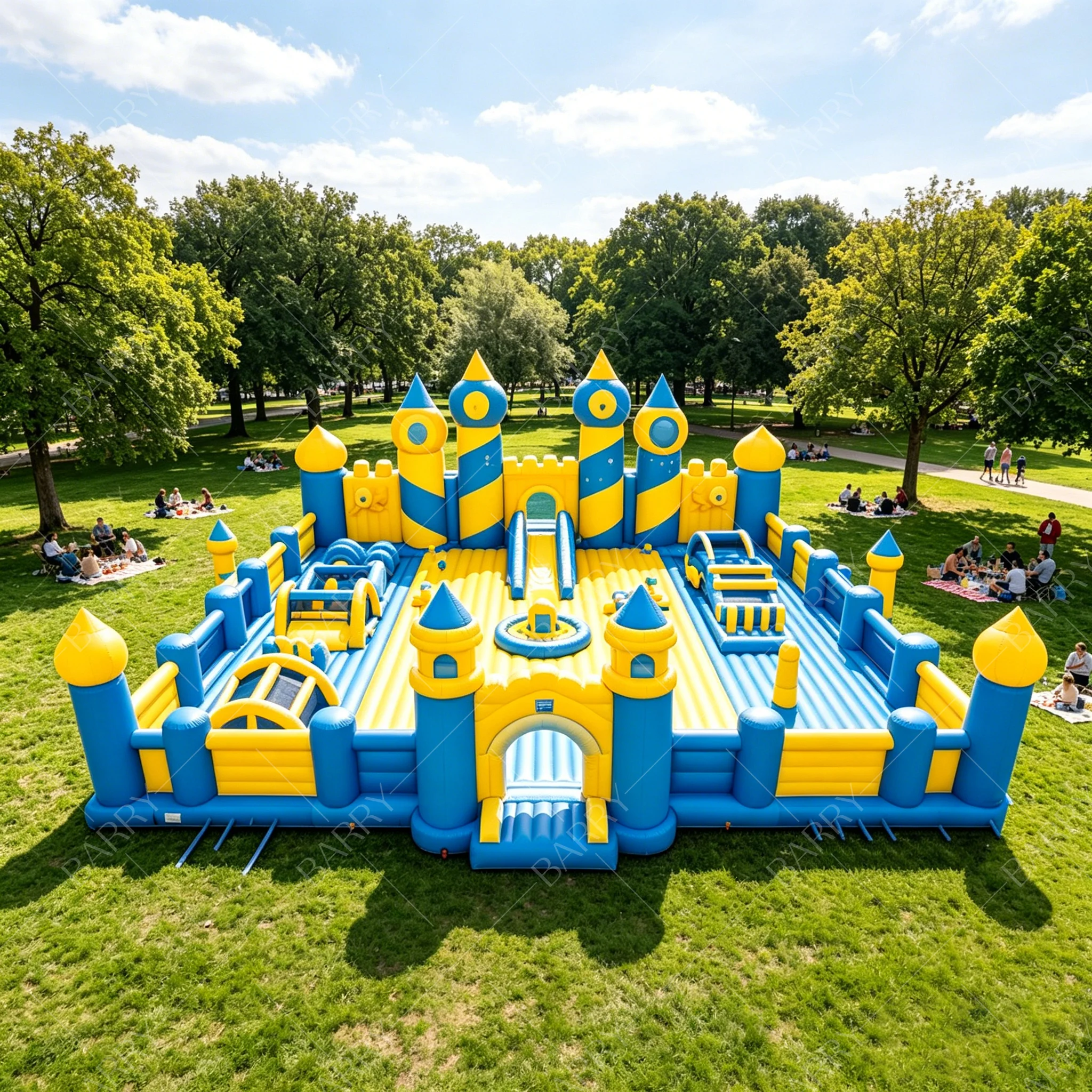 Fun Big Bounce House Obstacle Courses Giant Theme Park Commercial Kids Indoor Playground Inflatable Balloon Playground