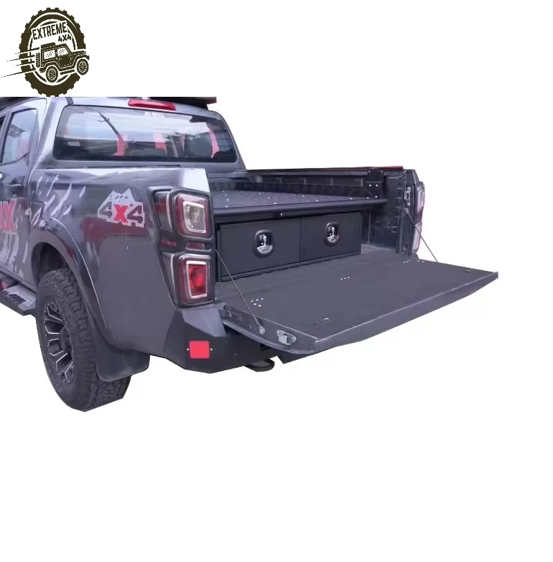 

New Luxury 4x4 Aluminum Truck Drawer Tray Integrated Magic Box Cover with Retractable Tonneau for Pickup Cars Car Tent Style