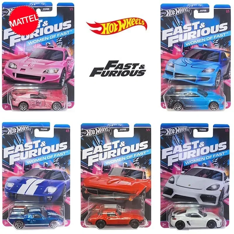 Original Mattel Hot Wheels Car 1/64 Fast and Furious Women of Fast Mazda Rx-8 Diecast Vehicle Model Toys for Boy Collection Gift