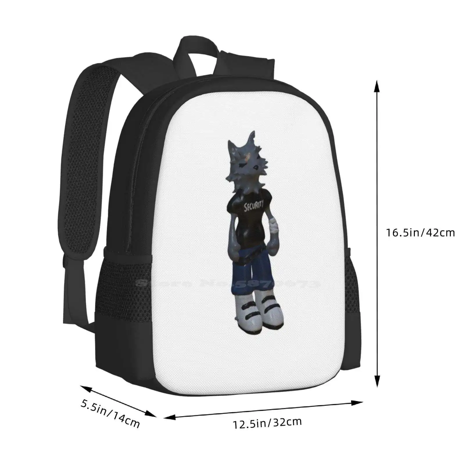 3d Wolf New Arrivals Unisex Bags Student Bag Backpack Wolf 3d Animated Hacker Y2k Ecco2k Security