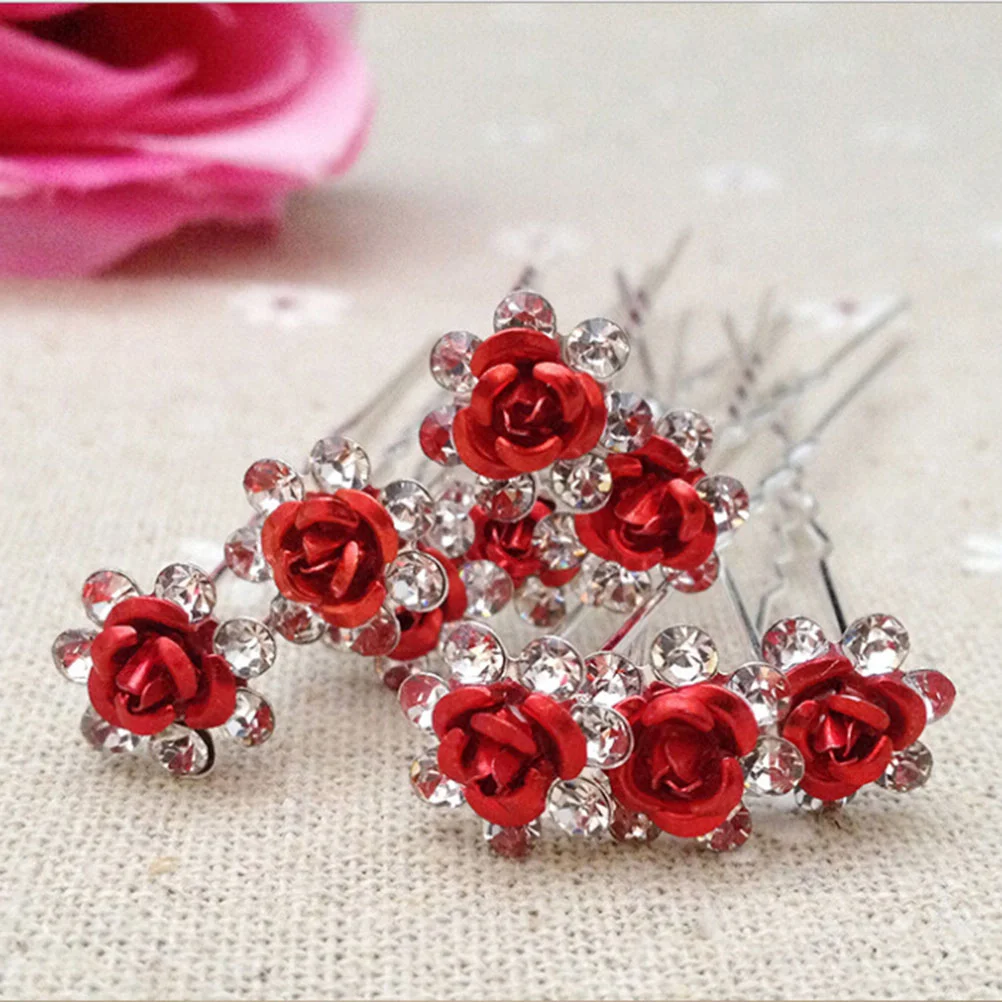 

12 Pcs Hair Accessories for Special Occasions Rhinestone Clips Pearl Pins Women Daily Wear