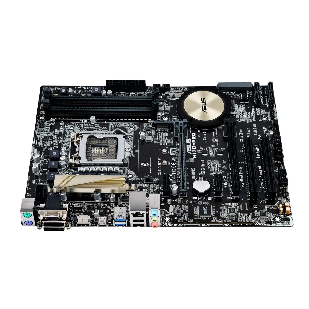 ASUS H170-PRO Motherboard + i5-6500 CPU-Kit Intel H170 LGA 1151 4×DDR4 64 GB M.2 PCI-E 3.0 DVI HDMI ATX