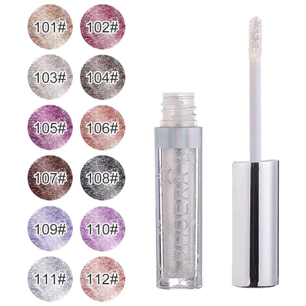 PHOERA 12 Colors Liquid Eyeshadow Pen Glitter Long-lasting Water-based Eyeshadow Professional Eye Makeup Women Beauty Cosmetics