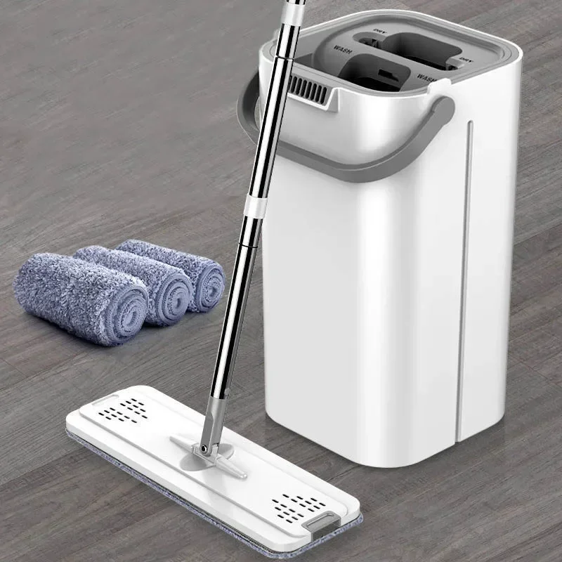 Mops with thick iron drums, rags, water separation, lazy hand washing, automatic dehydration brooms, floor cleaning rags