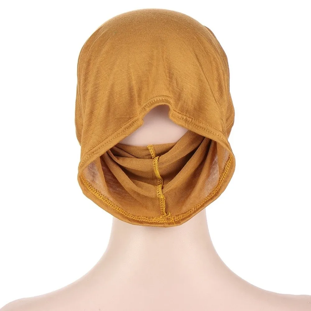 Comfortable Fit Solid Color Inner Cap Cotton Jersey Under Scarf Caps Breathable Elastic Under Hijab Bonnet for Women