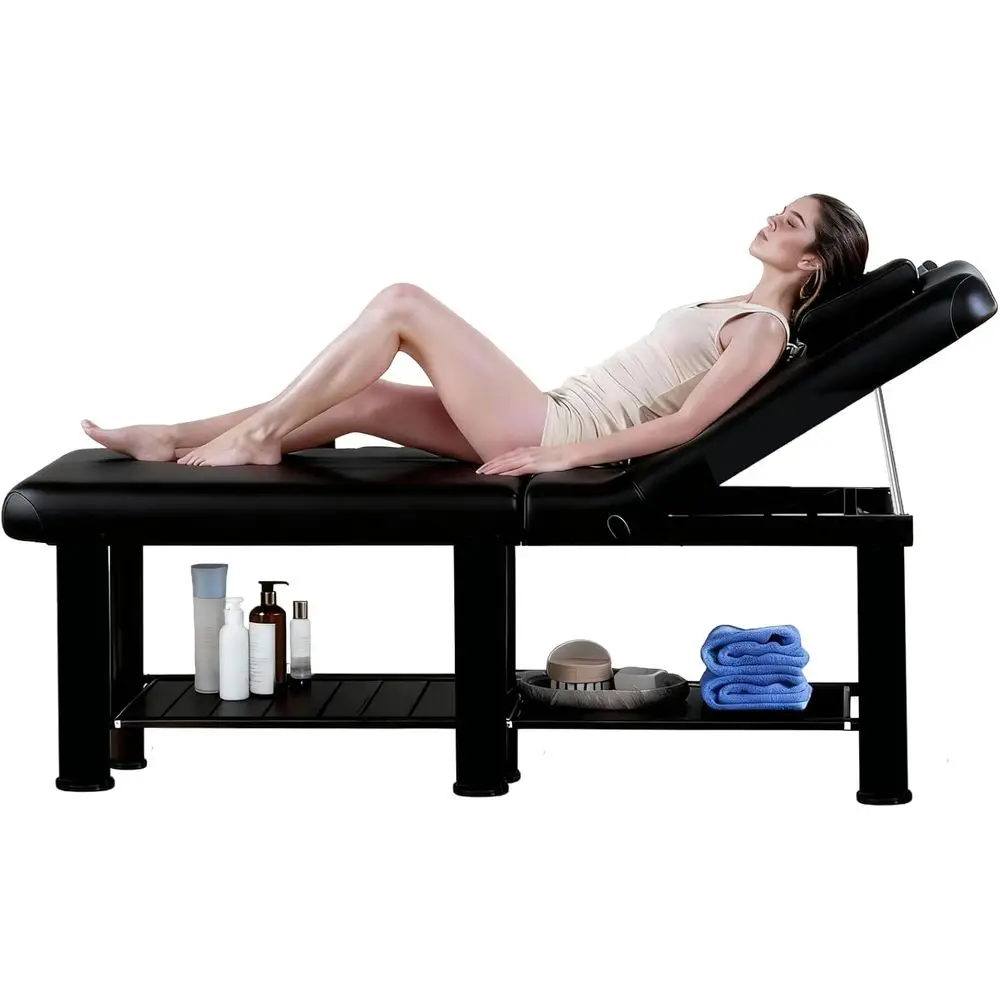 

75 Wide Stationary Massage Table, 2700lbs Capacity, Adjustable for Spa and Therapy
