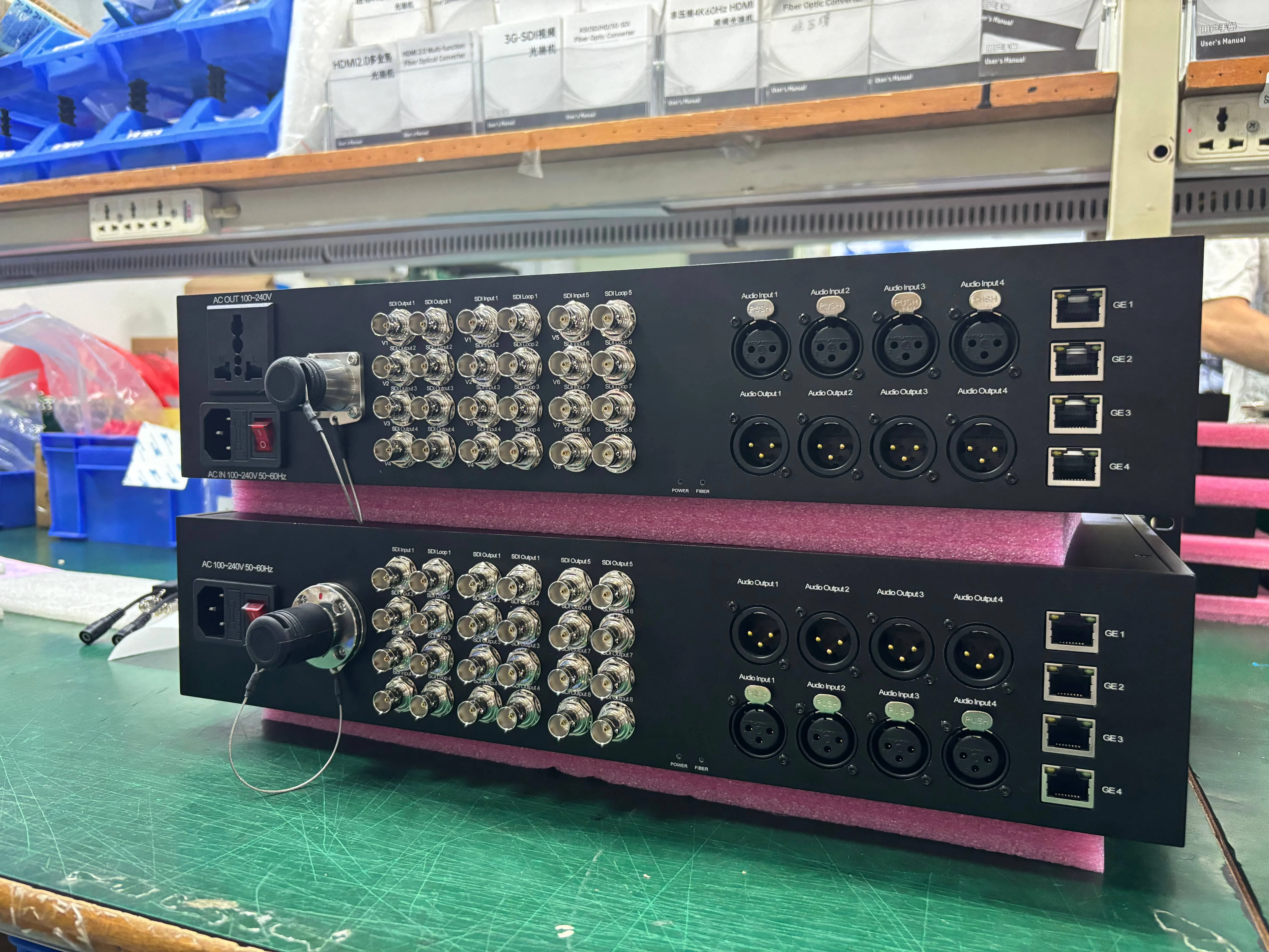 ระบบส่งสัญญาณไฟเบอร์ SMPTE 12 ช่องสัญญาณ 12G-SDI พร้อมอีเธอร์เน็ต 1GB และเสียง XLR