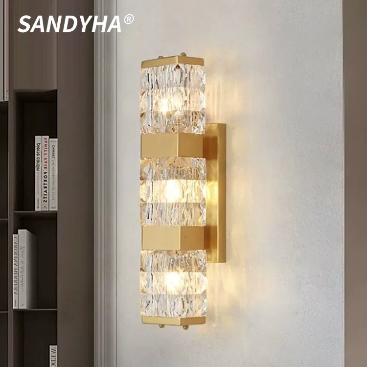 SANDYHA lampu dinding latar belakang lobi Modern, lampu pencahayaan koridor samping tempat tidur, kamar tidur, ruang tamu, Vila, Modern