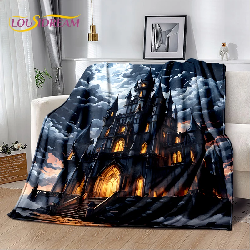 Fairyland Fairy Tale Castle Mysterious Gothic Dream Cartoon Soft Blanket,Soft Throw Blanket for Home Bedroom Bed Sofa Child Gift