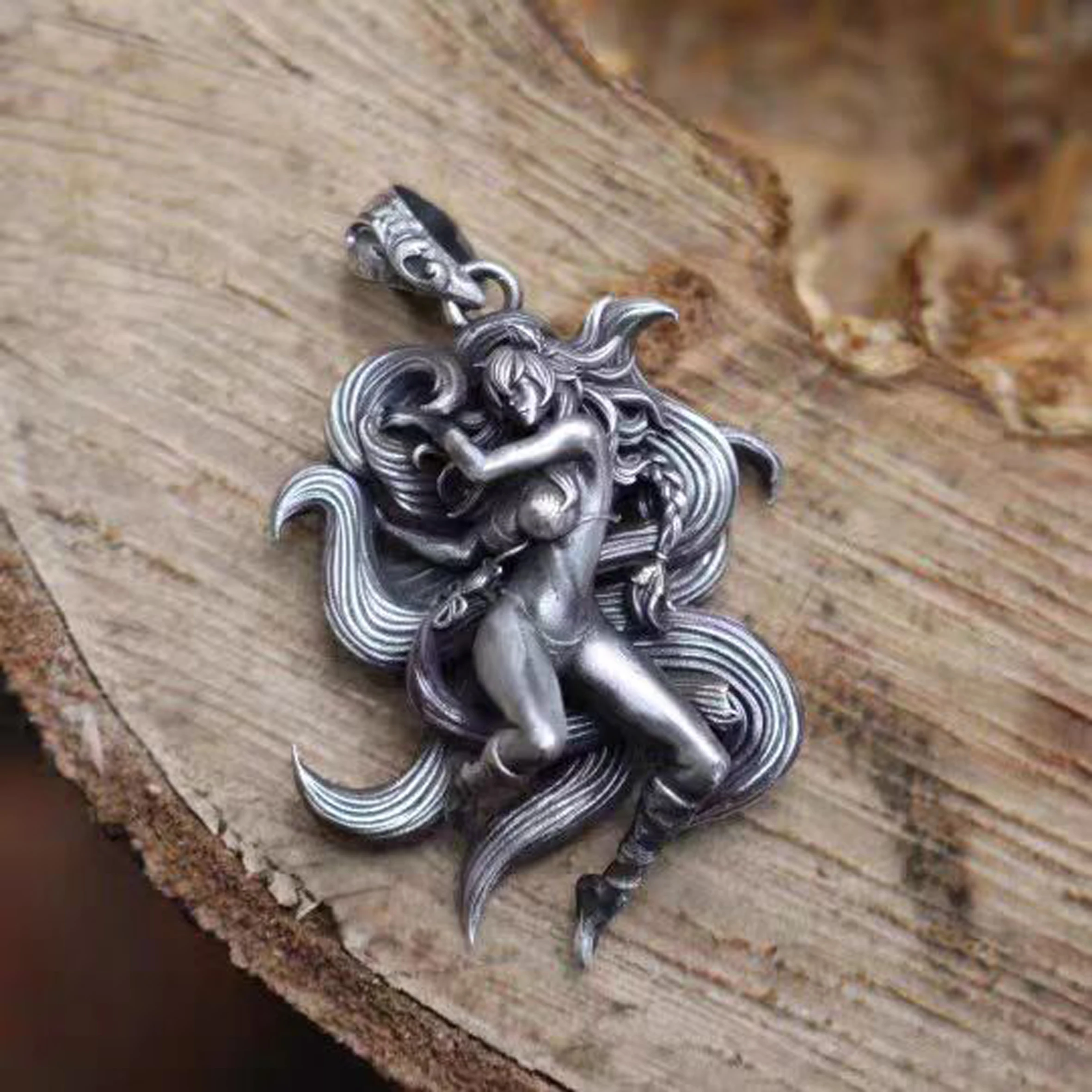 

S925 Silver Old Craft Nine Tail Ali Pendant Men's Pendant Pendant