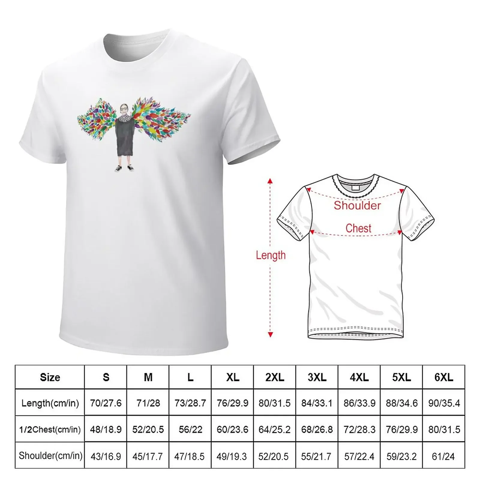 RGB angel wings T-Shirt korean fashion Aesthetic clothing slim fit t shirts for men