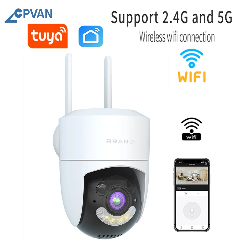 CPVAN Tuya Wireless 4MP Camera Indoor Rotatable Surveillance Camera Detect Video  Monitoring Night Vision 4 million HD vision