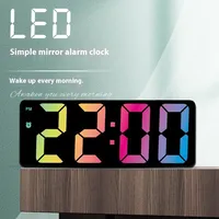 Sleek LED Clock with Large Digital Display for Bedroom - Silent Student Alarm & Glow-in-the-Dark Car & Desk Clock