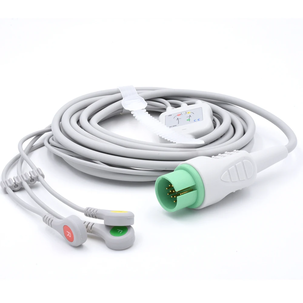 Factory Direct Connect 3-Lead Cable Spacelabs Ultraview MCare 300  Cable