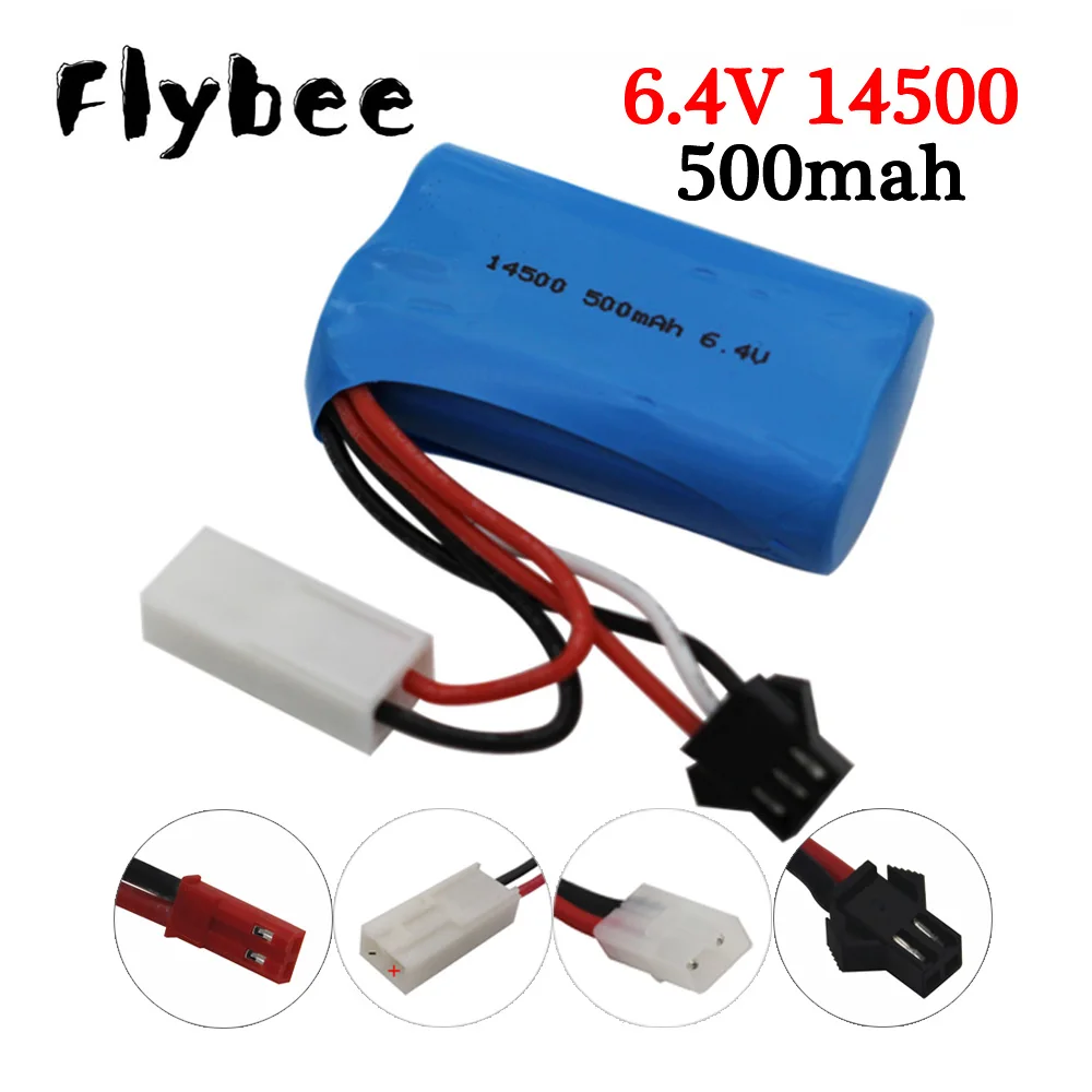 XQWR14-1 RC truck spare part 6.4V 500mAh Li-ion battery 14500-2S 6.4v 15C Li-ion Battery For X16 X8 RC quadcopter