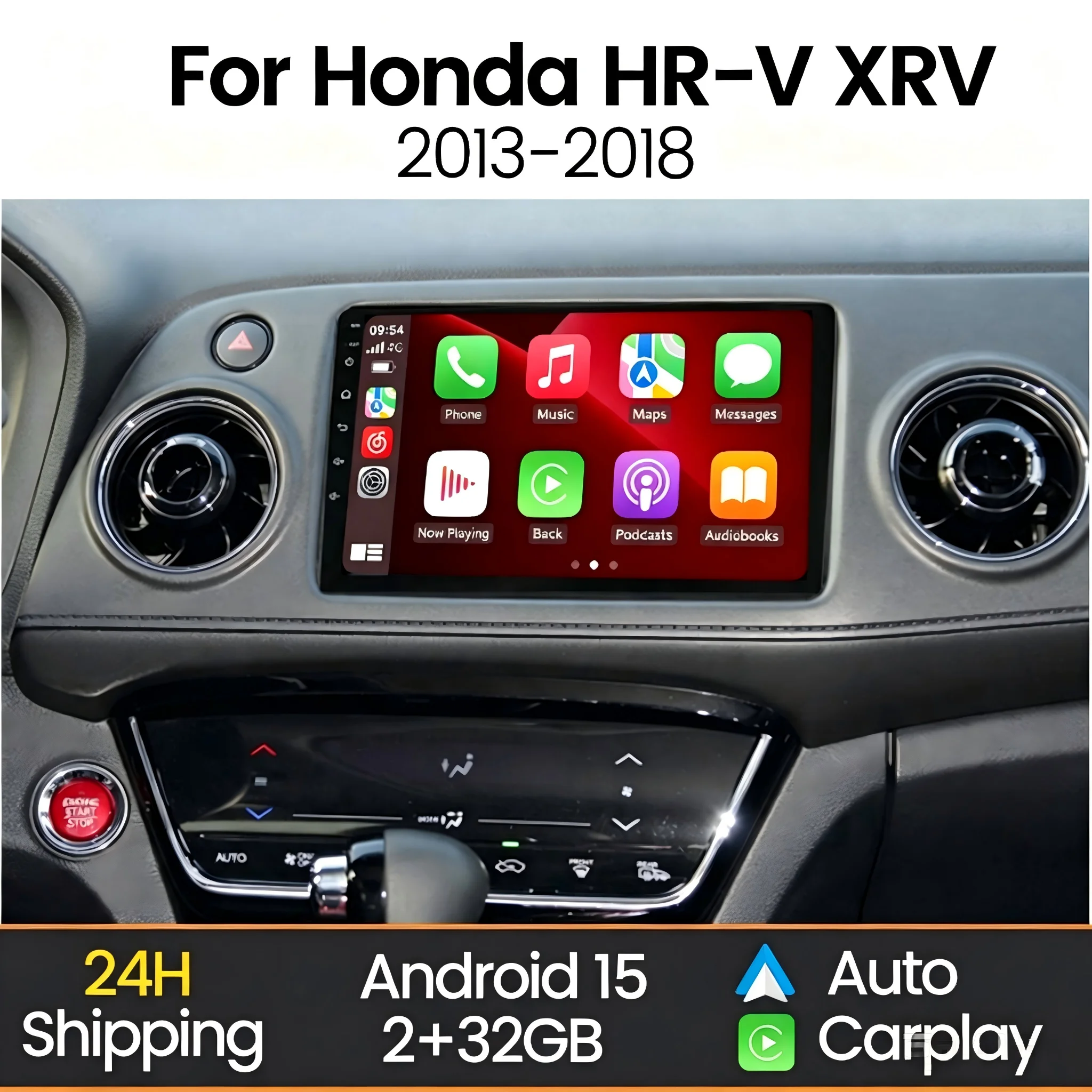 MEKEDE Intelligent Car System for Honda HR-V XRV 2013-2018 Wireless CarPlay Android Auto WIFI BT Car Radio Multimedia Player