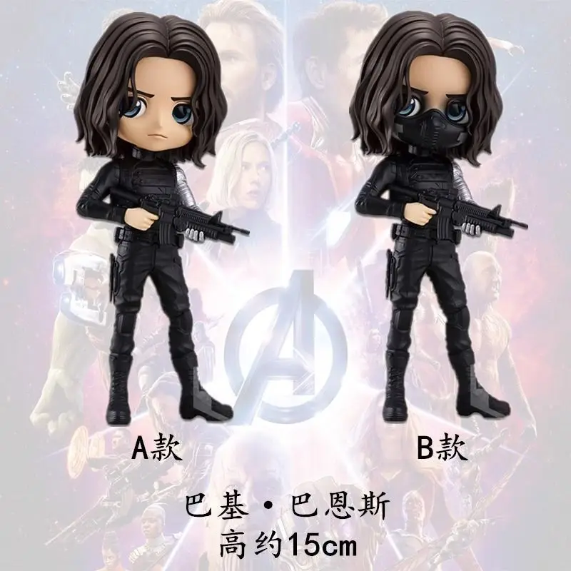 Bandai Original Qposket Iron Man Anime Figure Star-Lord Bucky Action Figure Toys for Boys Girls Gift Collectible Model Ornaments