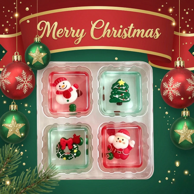 NEEDOH Mini 4-Pack Nice Cube Stress Relief Squishy Cube Anti-Anxiety Squeeze Fidget Toy, 2026 New Holiday Gift Set New Year gift