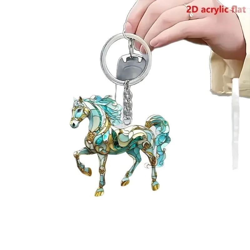 لطيف الكرتون الإبداعية كريستال الحصان الاكريليك قلادة المفاتيح قلادة سحر المجوهرات حقيبة الظهر اكسسوارات الهدايا