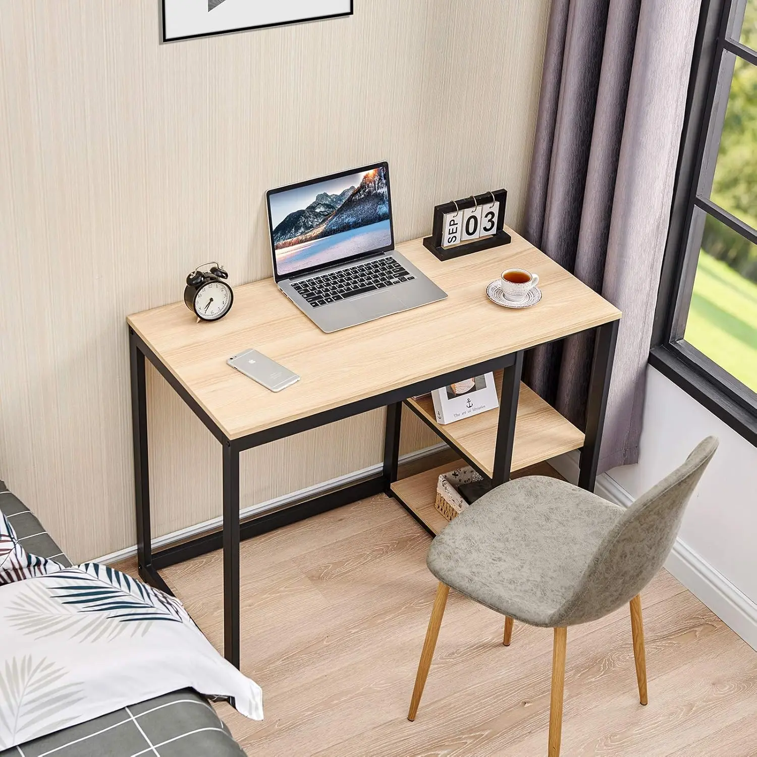 ！@Combohome Modern Minimalist Wooden Computer Table Desk for Playing or Working Student