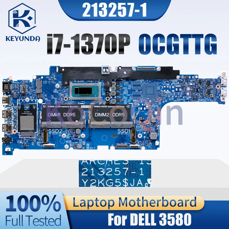 213257-1 For DELL 3580 Laptop Motherboard 0CGTTG SRMJ6 i7-1370P Notebook Mainboard Full Test