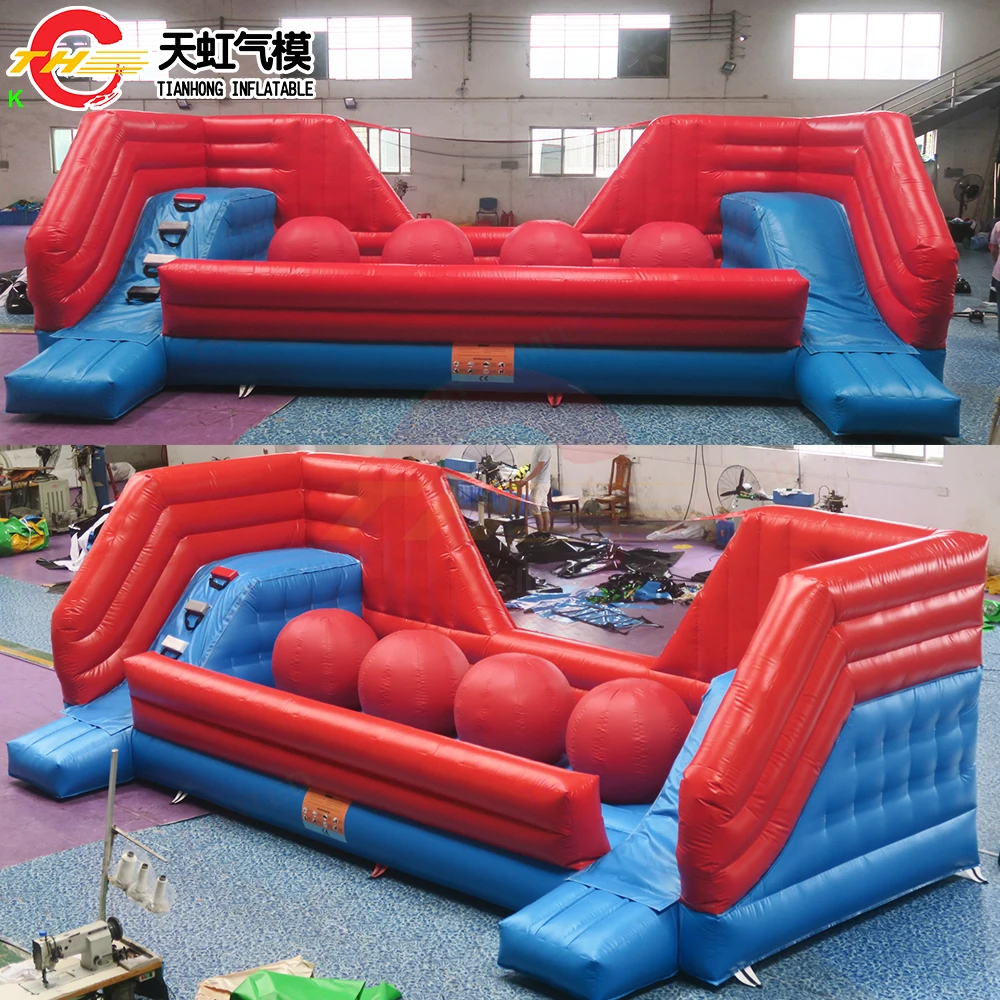 Fast Shipping! 8*3m/10*4m Inflatable Jumping Running Balls Wipeout Challenge Interactive Obstacle Course Game