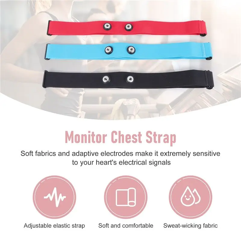 RTENTE-3Pcs For Magene Heart Rate Chest Strap Adjustable Elastic Strap For Polar Wahoo Garmin Sports Wireless Monitor Rate Belt