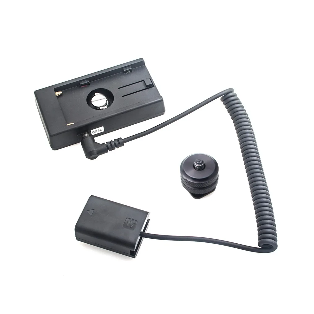 

NP-FW50 Dummy Battery to NP-F NP-F970 Battery Adapter Hot Shoe Mount Plate 1/4" for Sony DSC-RX10 II III IV A7R A7S A7RII
