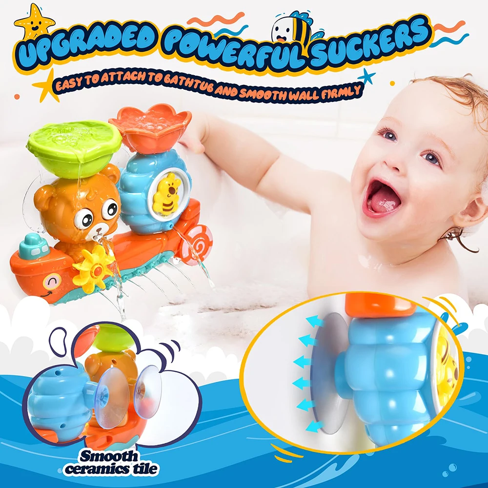 Baby Bath Toy Wall Sunction Cup Track Water Games Children Bathroom Monkey Caterpilla Bath Shower Toy for Boys Girls Kids Gifts