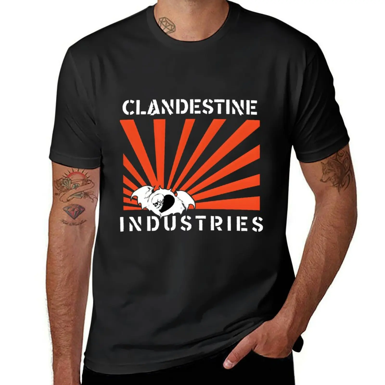 

Clandestine Industries (White Text) \t \t\t T-Shirt cotton man t-shirts anime stuff for a boy mens graphic t-shirts hip hop