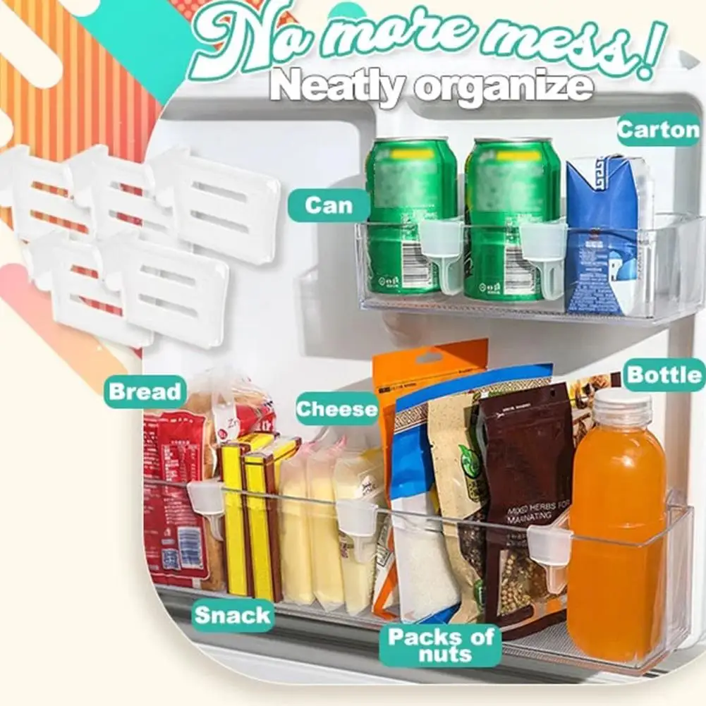 Refrigerator Storage Partition Board Adjustable Plastic Divider Storage Splint Board Kitchen Bottle Can Buckle Type