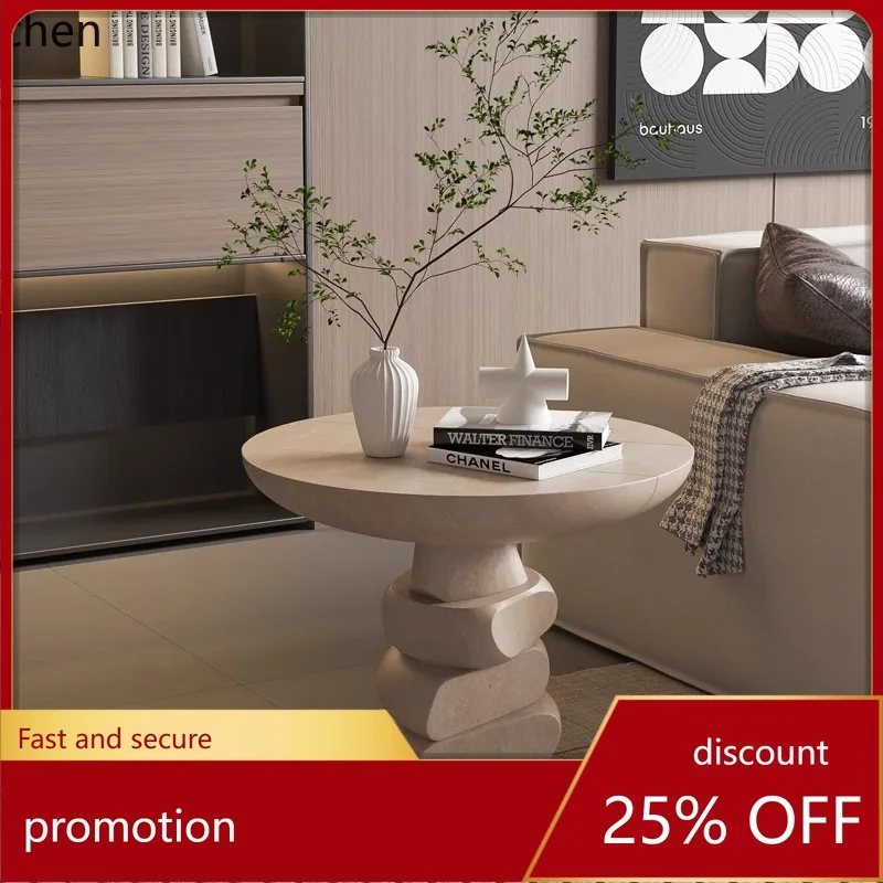 

HT high-end side table floor ornament creative living room minimalist rotating coffee table storage home decoration